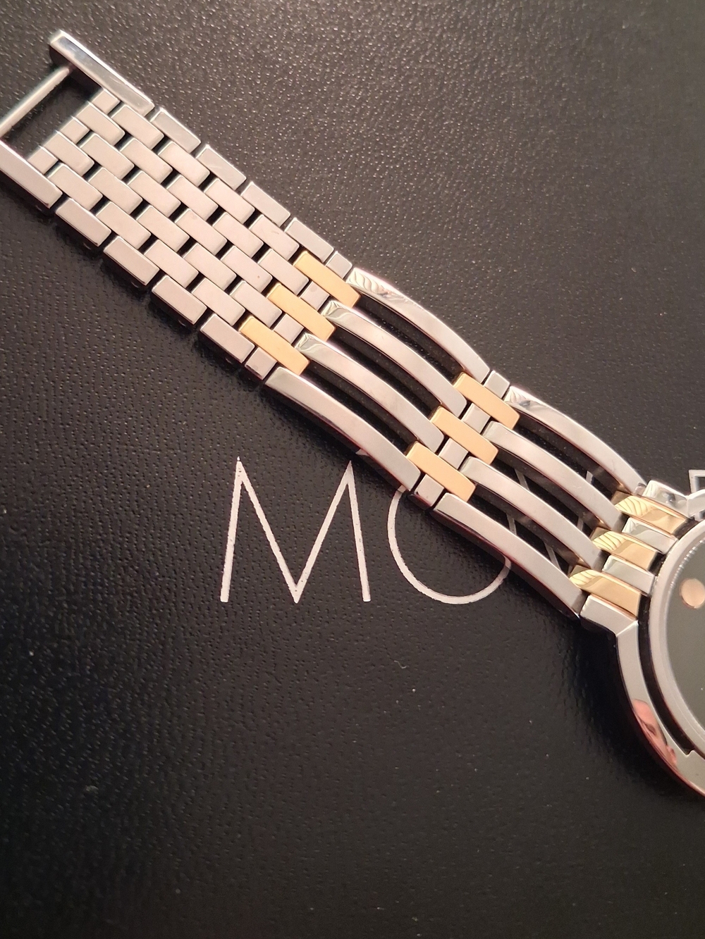 Movado Watch Two-Tone Dress Watch - Black Dial $1295 - Picture 7 of 16